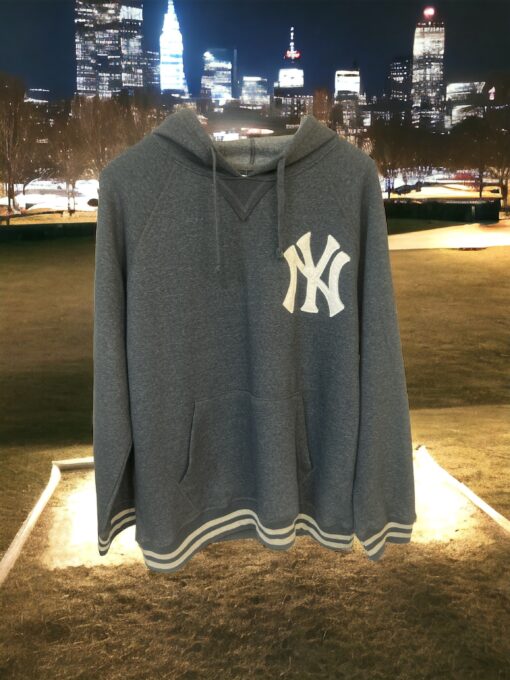 $65 STITCHES MENS NEW YORK YANKEES BLUE GRAY VINTAGE LOOK HOODED SWEATSHIRT HOODIE XL