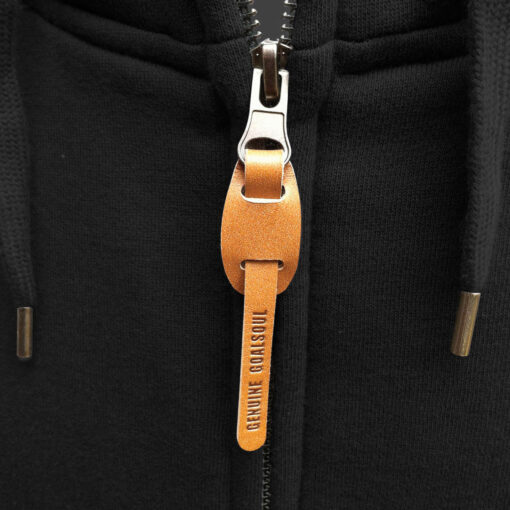 High neck zip-up hoodie - Black - Image 3