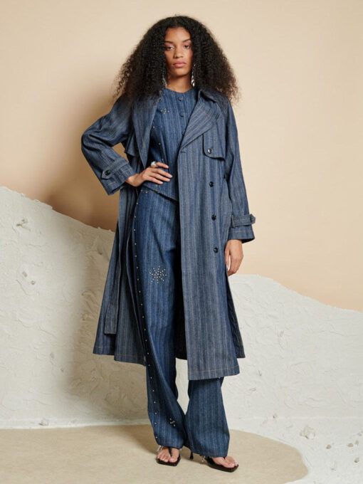 Ghospell  Blakely Denim Trench Coat