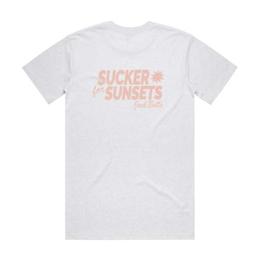 Sucker For Sunsets Pink Logo Tee (White Marle) - Image 2