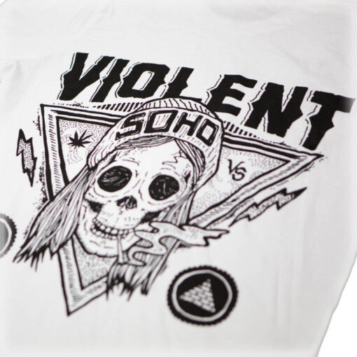 Blazin' Skull Tee (White) - Image 3