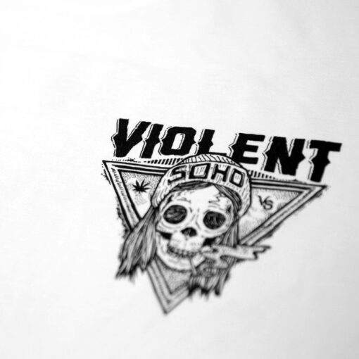 Blazin' Skull Tee (White) - Image 4