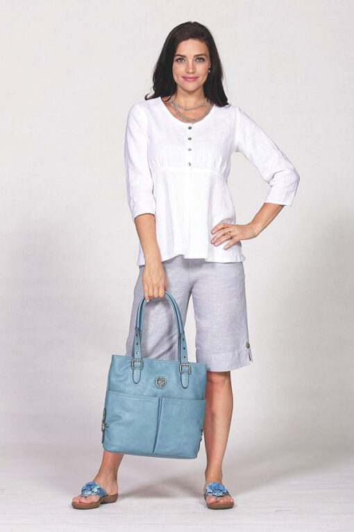 button front linen tunic