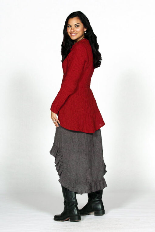 crinkle linen ruffle skirt - Image 3