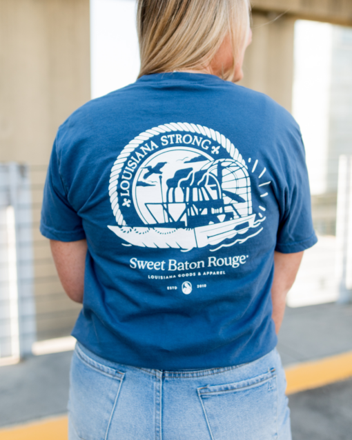 Louisiana Strong Airboat Pocket T-Shirt - Image 3