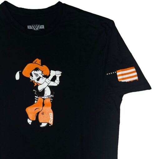 Levelwear Swinging Pete T-Shirt with Oklahoma State on Sleeve - Image 2