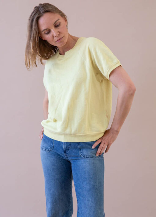 Yellow Short Sleeve Sweatshirt