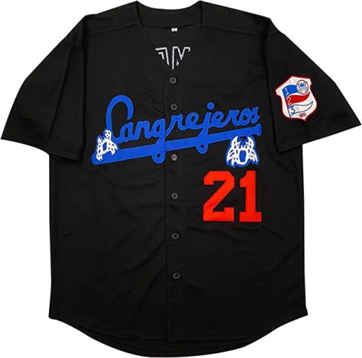 Men's #21 Jersey Puerto Rico Black Baseball Jersey Stitched S-XXXL