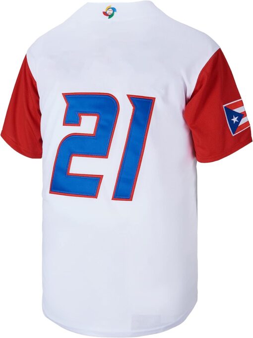 Puerto Rico #21 World Game Classic Mens Baseball Jersey Stitched No Name - Image 3