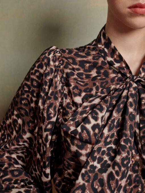 Lise Leopard Bow Blouse - Image 6