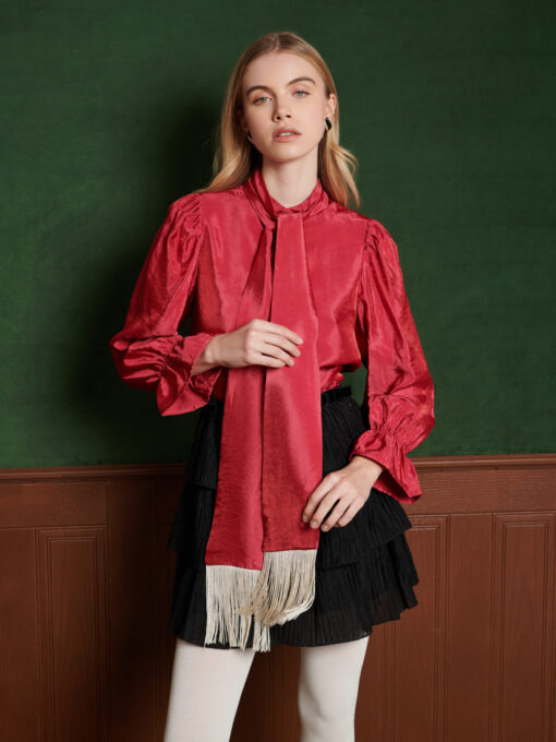 Rene Fringe Bow Blouse