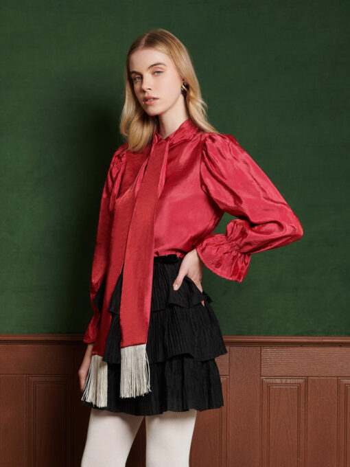 Rene Fringe Bow Blouse - Image 2