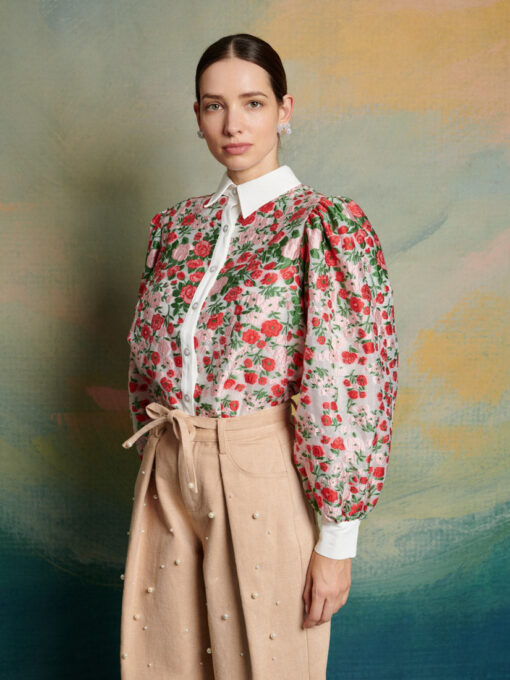 DREAM Charm Floral Jacquard Blouse