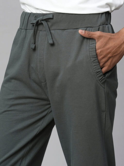 Men's Olive Cotton Regular Fit Pant - Image 6