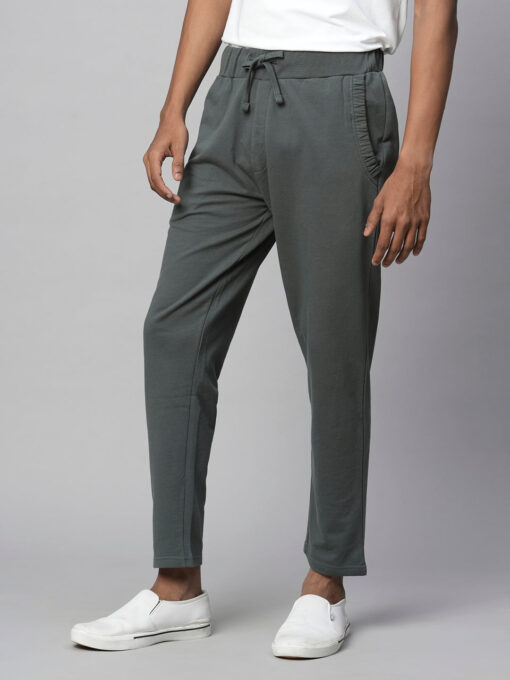 Men's Olive Cotton Regular Fit Pant - Image 3