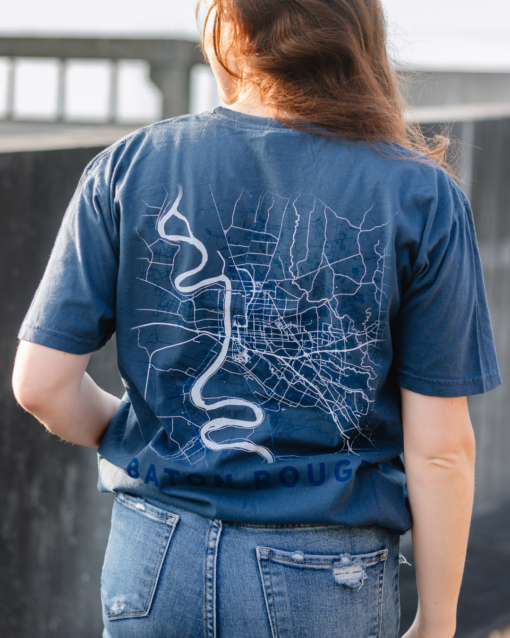 Baton Rouge Map© Pocket Tee - Image 2