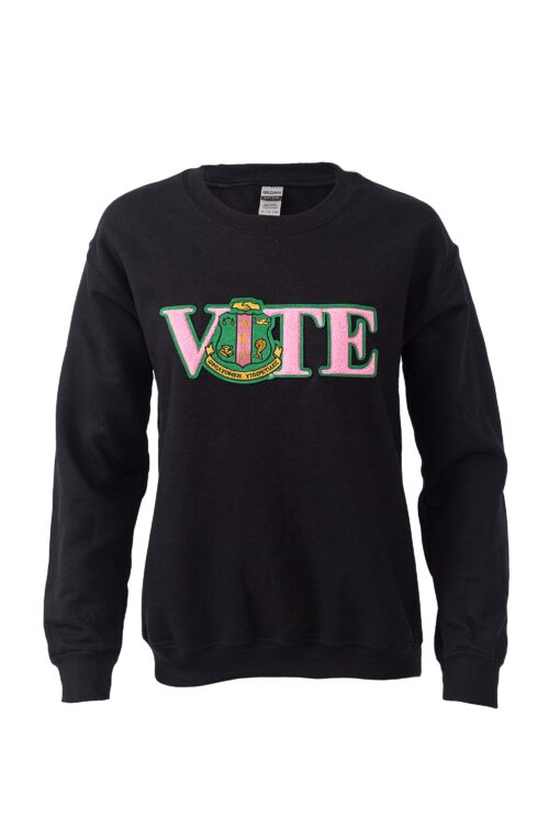 Alpha Kappa Alpha Vote Sweatshirt with Crest Chenille