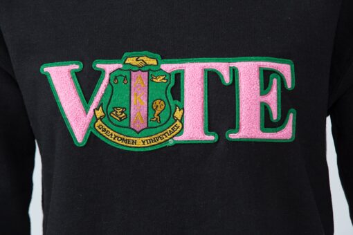 Alpha Kappa Alpha Vote Sweatshirt with Crest Chenille - Image 2