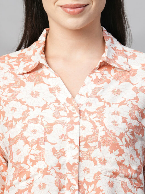 Women's Peach Viscose Loose Fit Blouse - Image 6