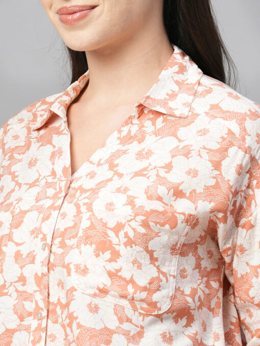 Women's Peach Viscose Loose Fit Blouse - Image 7