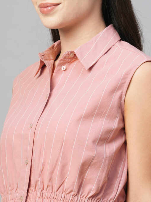 Women's Pink Cotton Regular Fit Blouse - Image 8