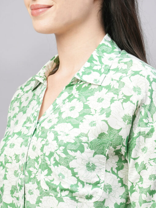 Women's Green Viscose Loose Fit Blouse - Image 7