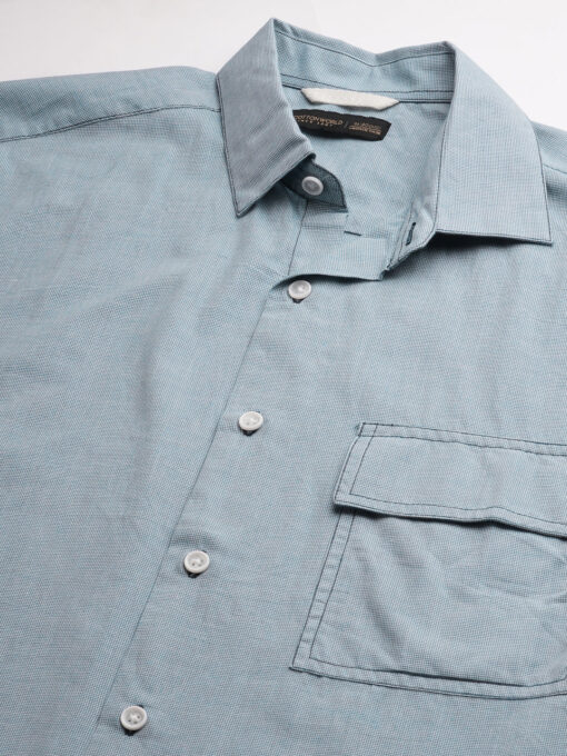 Men's Sky Cotton Regular Fit Checked Shirt - Image 8