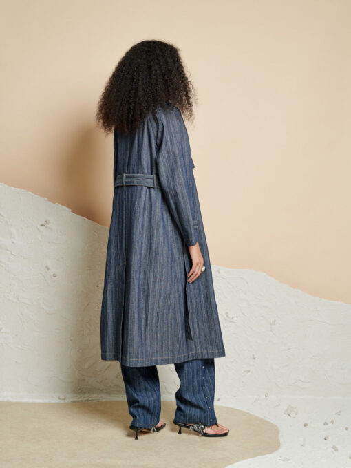 Ghospell  Blakely Denim Trench Coat - Image 4