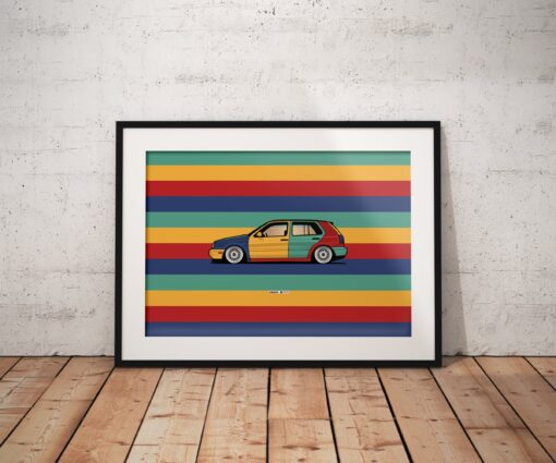 VOLKSWAGEN GOLF MK3 HARLEKIN PRINT - Image 2