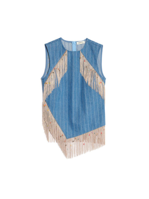 Ghospell  Deborah Striped Denim Top - Image 7