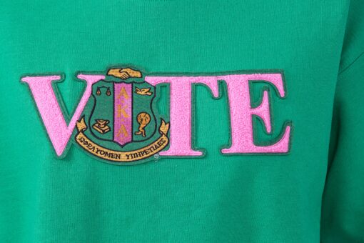 Alpha Kappa Alpha Vote Sweatshirt with Crest Chenille - Image 6