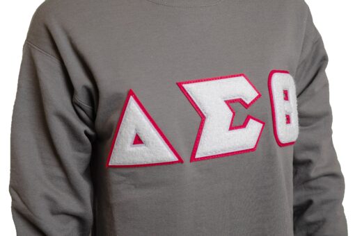 Delta Grey Sweatshirt with White Chenille Letters - Image 2