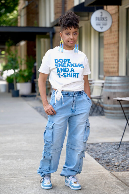 Dope Sneakers and aT-Shirt Tee -White/Blue - Image 2