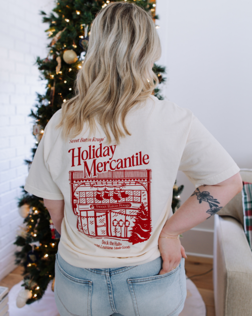 Sweet Baton Rouge Holiday Mercantile Pocket T-Shirt