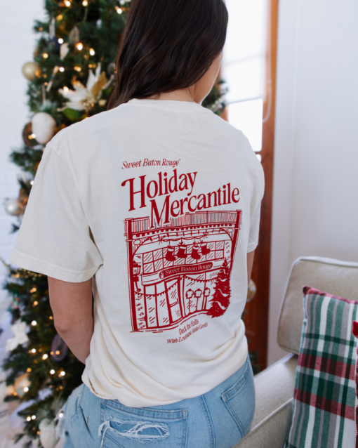 Sweet Baton Rouge Holiday Mercantile Pocket T-Shirt - Image 3