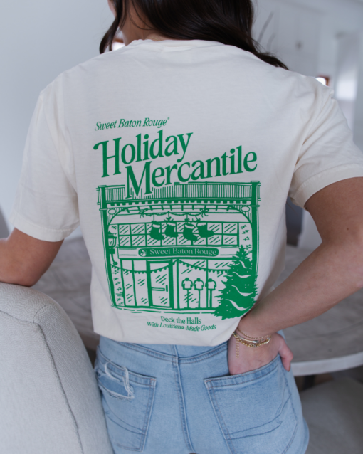 Sweet Baton Rouge Holiday Mercantile Pocket T-Shirt