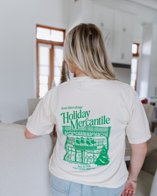 Sweet Baton Rouge Holiday Mercantile Pocket T-Shirt - Image 3