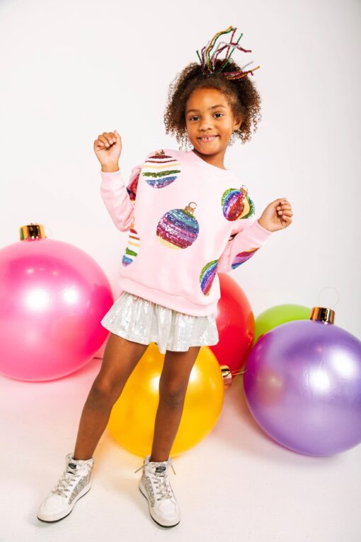 QOS-KIDS PINK MEGA ORNAMENT SWEATER - Image 4