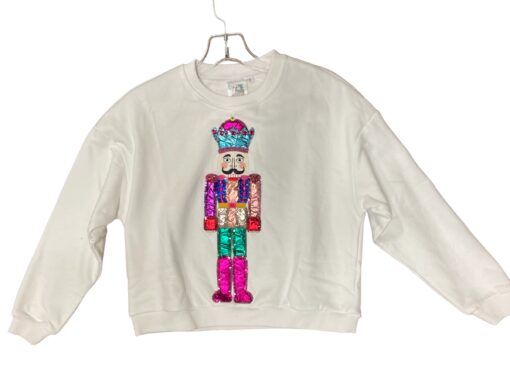 QOS-KIDS WHITE NUTCRACKER SWEATSHIRT