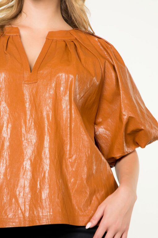 THML-TOP PUFF SLEEVE LEATHER ST - Image 4