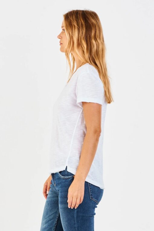 ANOTHER LOVE-TOP-YVET S/S SIDE SLIT-SLUB TEE-WHITE - Image 4