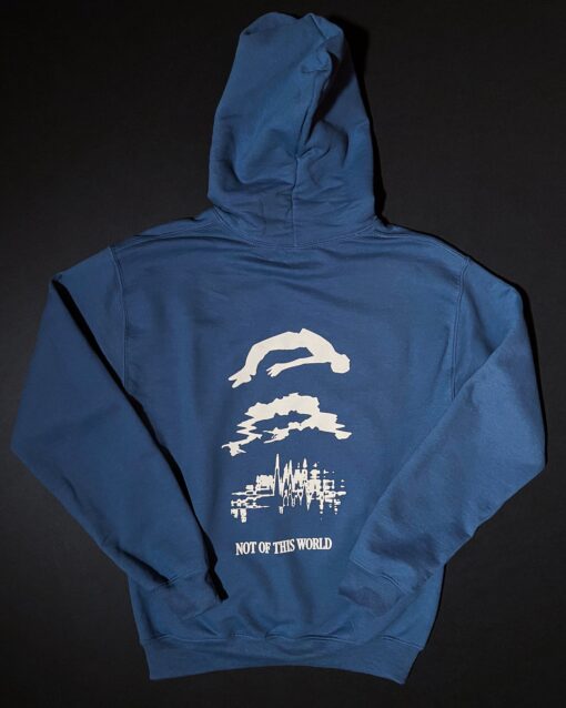 Falling Man Slate Blue Unisex Hoodie - Image 2