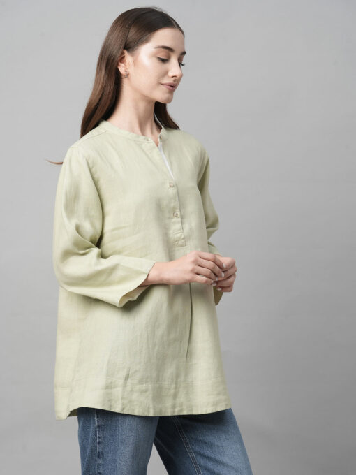 Women's Sage Linen Regular Fit Blouse - Image 2