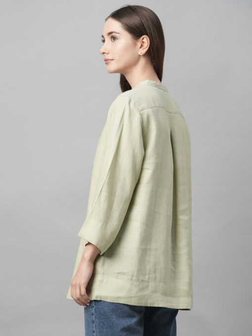 Women's Sage Linen Regular Fit Blouse - Image 4