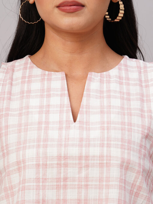 Women's Red Cotton Regular Fit Blouse - Image 6