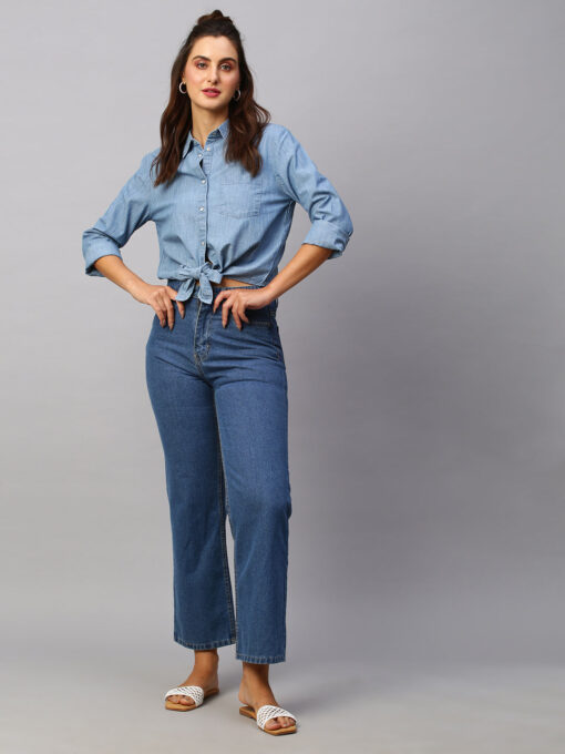 Women's Denim Cotton Regular Fit Blouse - Image 5