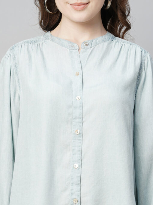 Women's Blue Excel Regular Fit Blouse - Image 6