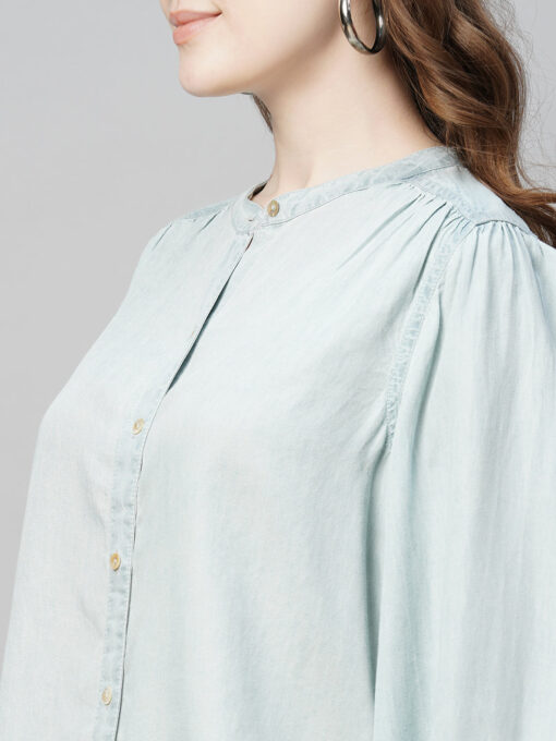 Women's Blue Excel Regular Fit Blouse - Image 7