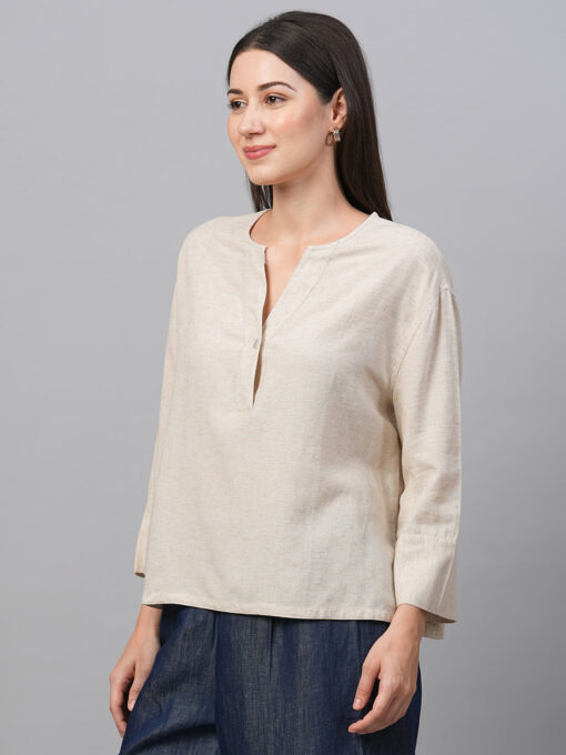 Women's Natural1 Viscose Linen Regular Fit Blouse - Image 3