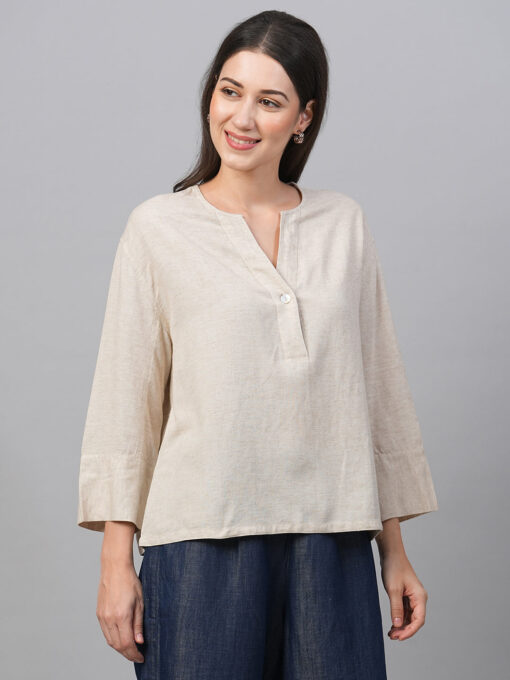 Women's Natural1 Viscose Linen Regular Fit Blouse - Image 4